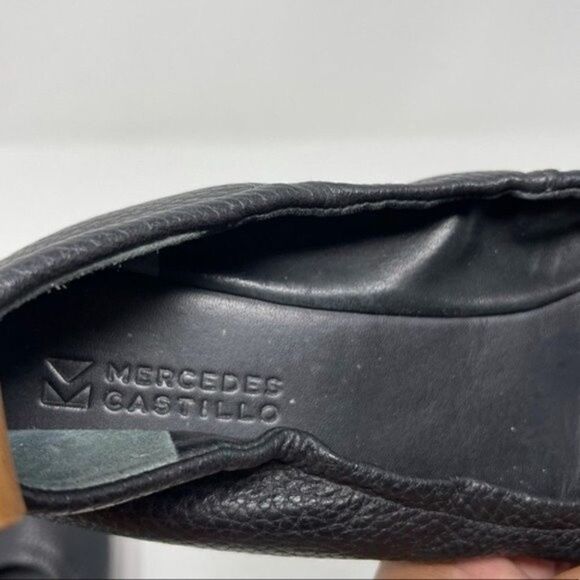 Mercedes Castillo womans black leather ballerina flats BoxE - Picture 6 of 8